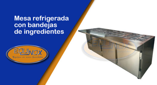 Equinox-Mesa refrigerada con bandejas de ingredientes-A